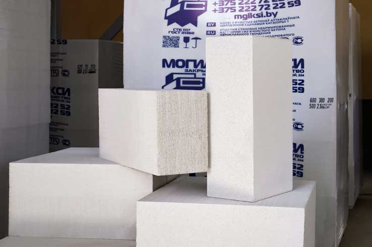 Блокі з ячэістага бетону (газасілікатныя блокі)
