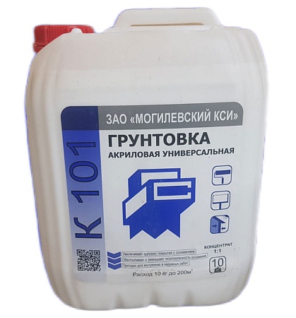 Грунтоўка (канцэнтрат 1:1) «Акрылавая ўмацавальная ВН П 1Д К101» СТБ 1263-2001